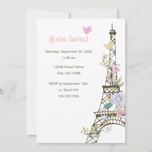 Oh La Parisian Einladung (Rückseite)