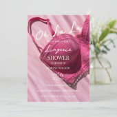 Oh La Pink Lingerie Bridal Dusche Einladung (Stehend Vorderseite)
