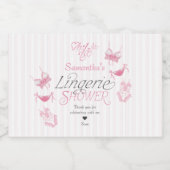 Oh La Preppy Pink Lace Lingerie Brautparty Schaumweinetikett (Einzelnes Label)