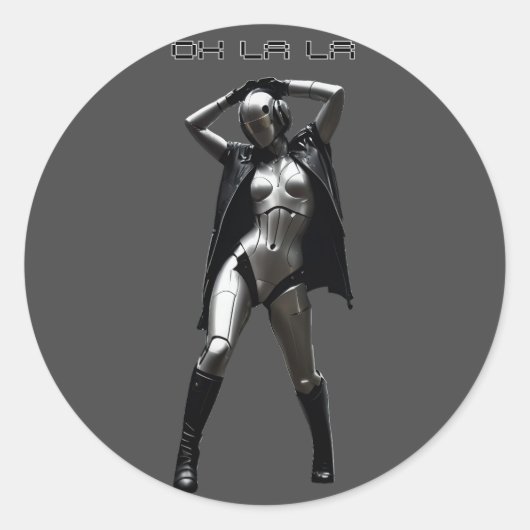 Oh La Runder Aufkleber (Vorderseite)