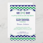 OH laden Bogen-Krawatten-Baby-Dusche ein Einladung (Vorne/Hinten)