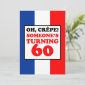 Oh laden Krepp, jemand, der 60 dreht ein Einladung (Stehend Vorderseite)