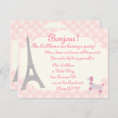 Oh laden Pariser themenorientiertes La La ein Einladung (Vorne/Hinten)