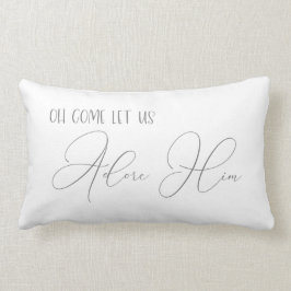 Oh Lass uns Adore Ihm Gray Buffalo Kariert Kissen