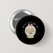 Oh, Lass uns Adore Ihm Krippe Szene Schneeglobe Button (Vorne & Hinten)
