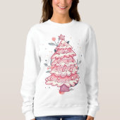 Oh, Lass uns Adore Ihm Pink Weihnachtsbaum Sweatshirt (Vorderseite)