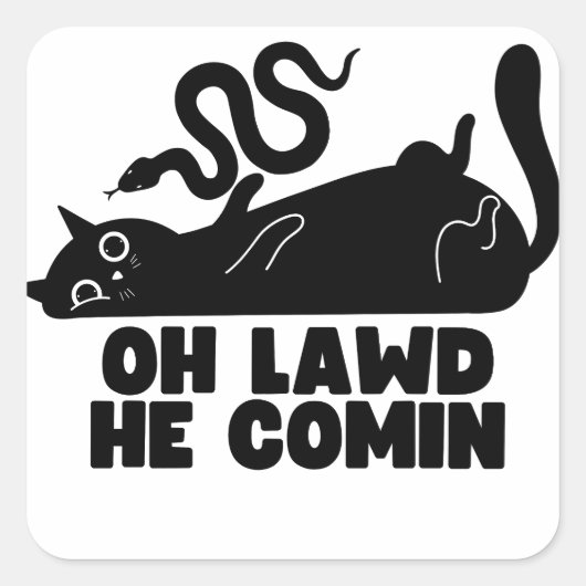 Oh Lawd He Comin Quadratischer Aufkleber (Vorderseite)