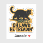 Oh Lawd He Treadin' Funny Cat Vinyl Aufkleber (Blatt)