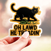 Oh Lawd He Treadin' Funny Cat Vinyl Aufkleber