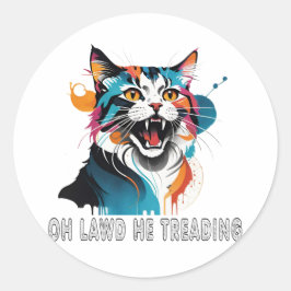 Oh lawd He Treading Runder Aufkleber