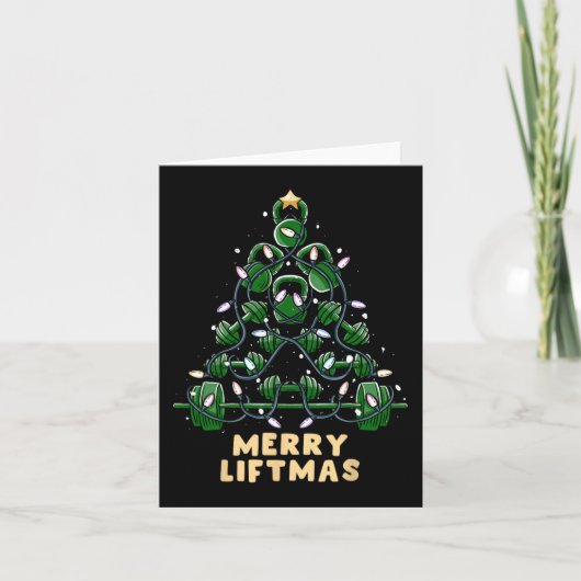 Oh Liftmas Tree Kettlebell Gym Ugly Weihnachten Karte (Vorderseite)