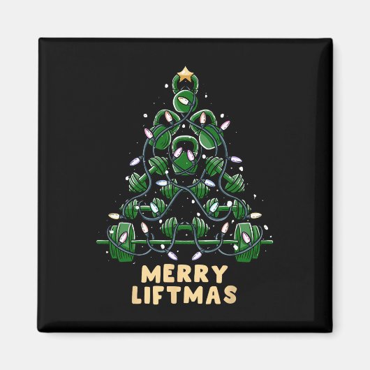 Oh Liftmas Tree Kettlebell Gym Ugly Weihnachten Magnet (Vorne)