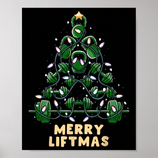 Oh Liftmas Tree Kettlebell Gym Ugly Weihnachten Poster (Vorne)