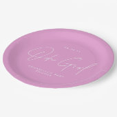 oh Mädchen Baby Dusche hell cremefarben elegant Pappteller (Schrägansicht)