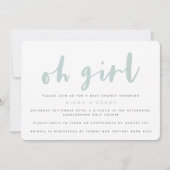 Oh, Mädchen, Babydusche, Party Einladung (Vorderseite)