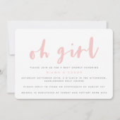 Oh Mädchen, Babyduschen-Party Einladung (Vorderseite)