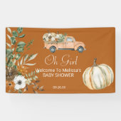 Oh Mädchen Ein kleiner Kürbis ist auf dem Weg Fall Banner (Horizontal)