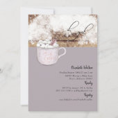 Oh Mädchen heiße Schokolade Rustikales Baby Es ist Einladung (Vorderseite)