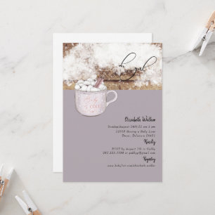 Oh Mädchen heiße Schokolade Rustikales Baby Es ist Einladung