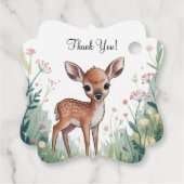 Oh Mädchen: Kleine Hirschgewächshaus-Kinderdusche Geschenkanhänger (Rückseite)