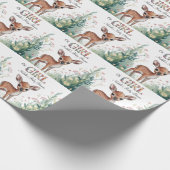 Oh Mädchen: Kleine Hirschgewächshaus-Kinderdusche Geschenkpapier (Ecke)