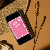 Oh Mädchen! Rose pink Schachtel Gingham Babydusche Einladung