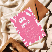 Oh Mädchen! Rose pink Schachtel Gingham Babydusche Einladung