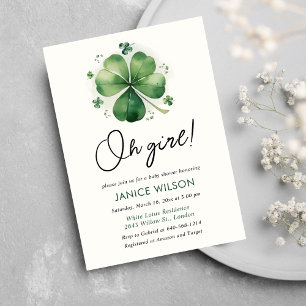Oh Mädchen St. Patrick's Day Babyparty Einladung