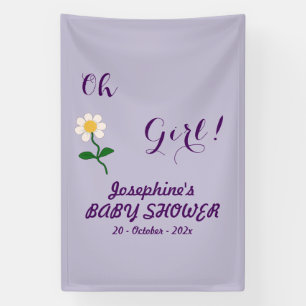 Oh Mädchen! Süße Daisy Lila Baby Mädchen Dusche Banner
