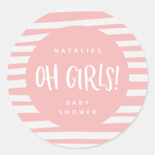 Oh Mädchen! Zwillingsmädchen danken Runder Aufkleber