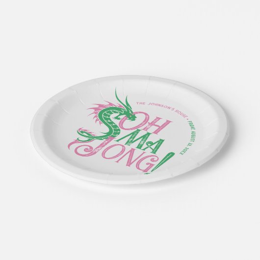 Oh Mah Jong! | Mah-Jongg Pappteller (Schrägansicht)