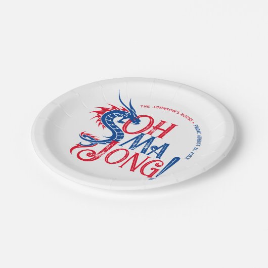 Oh Mah Jong! | Mah-Jongg Pappteller (Schrägansicht)