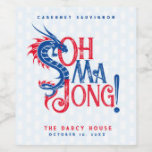 Oh Mah Jong! | Mah-Jongg-Weinetiketten Weinetikett (Einzelnes Label)