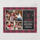 Oh Mann, was für ein Jahr! | 3 Foto Karierter Urla Postkarte (Vorderseite)