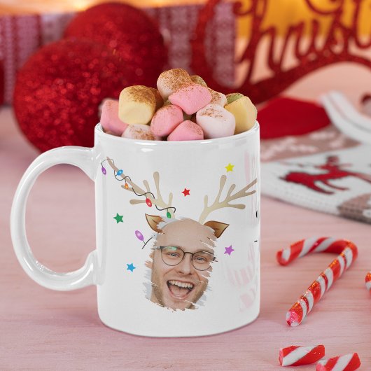 Oh Mann, was für ein Jahr! Reindeer Fun Foto Weihn Kaffeetasse