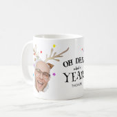 Oh Mann, was für ein Jahr! Reindeer Fun Foto Weihn Kaffeetasse (Vorderseite Links)