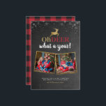 Oh Mann, was für ein Jahr! Tartan Chalkboard 2 Fot Feiertagskarte<br><div class="desc">Diese Fotokarte eignet sich perfekt für jede Familie, die eine lustige und dennoch moderne Weihnachtskarte verschicken möchte. Dieses Design zeigt "Oh Reh, was für ein Jahr!" in einer Mischung aus moderner Schrift und handgeschriebener Schrift mit einem Rentier an der Spitze in einem Imitat Goldfolienskript, platziert auf einem Chalkboard-Hintergrund mit Schneeflocken,...</div>