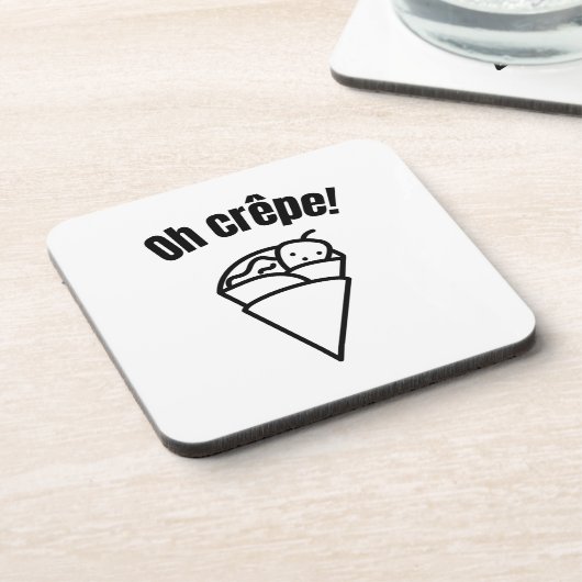 Oh mein Crêpe! Funny Niedlich Minimalistic Food Getränkeuntersetzer (Linke Seite)