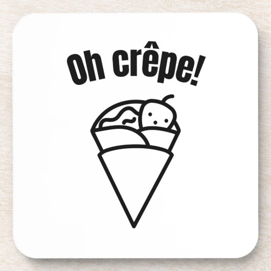 Oh mein Crêpe! Funny Niedlich Minimalistic Food Getränkeuntersetzer (Vorderseite)