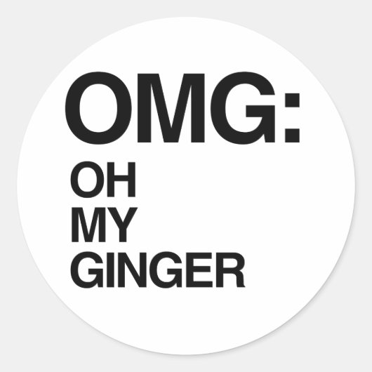 OH MEIN GINGER RUNDER AUFKLEBER (Vorderseite)