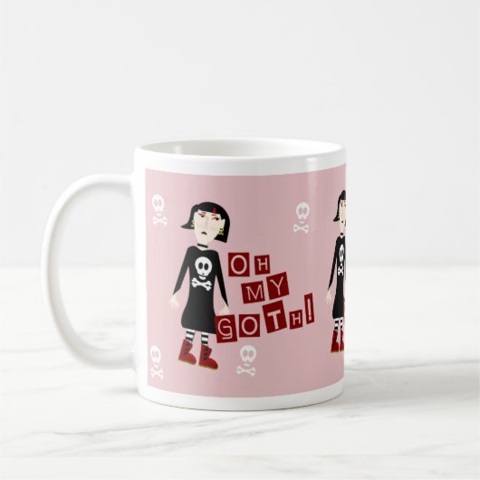 Oh mein goth Funny Gloomy Girl Character Kaffeetasse (Links)