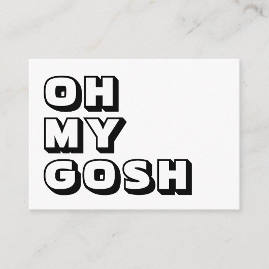 Oh mein Gott, Gott, Schwarz-weiße Karte (Vorderseite)