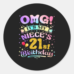 Oh mein Gott, meiner Nichte 21. Geburtstag Glückli Runder Aufkleber