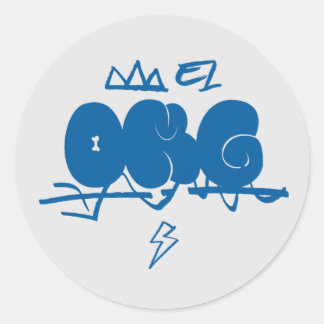 Oh mein Gott, niedlicher Hund, katzenblau Runder Aufkleber