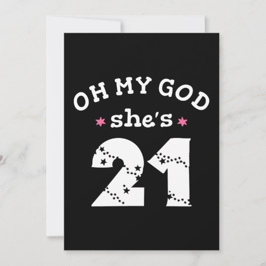 Oh mein Gott, sie ist 21 Jahre alt Einladung (Vorderseite)