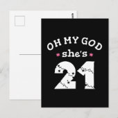 Oh mein Gott, sie ist 21 Jahre alt Postkarte (Vorne/Hinten)