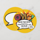 OH MEIN GOTT Termin vormerken Lustige Retro-Comic- Save The Date (Vorne/Hinten)