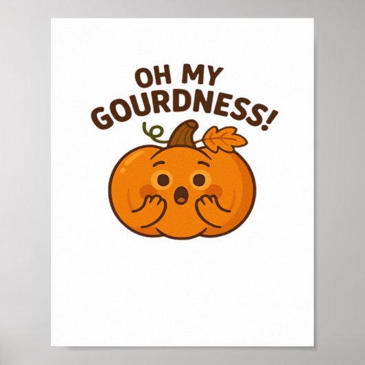 Oh mein Gott! - Überraschender Pumpkin Kawaii Art Poster (Vorne)