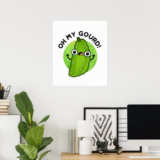 Oh mein Gourd Funny Veggie Pun Poster (Heimbüro)