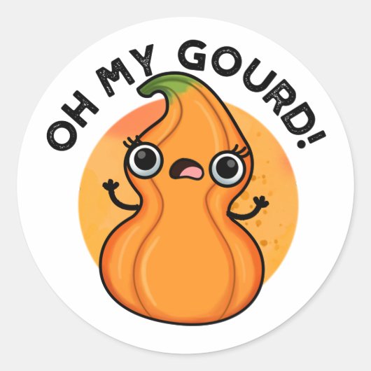 Oh mein Gourd Funny Veggie Pun Runder Aufkleber (Vorderseite)